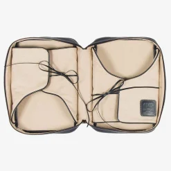 Battistoni Leather And Canvas Shirt-Case - Blue