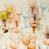 Bitossi Home Set Of 6 Tumbler Assorted Shapes Texture Nuances Amber Pink