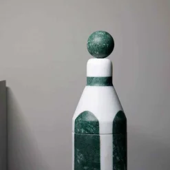 Editions Milano Cooler B Marble Container Green And White, Pietro Russo Design - Made To Order