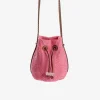 Iacobella Nirmala Raffia Bucket Bag Pink