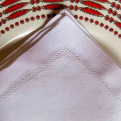 Issimo Hemstitch Embroidered Placemat And Napkin - Set Of 2