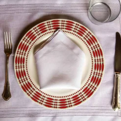 Issimo Hemstitch Embroidered Placemat And Napkin - Set Of 2