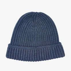 Issimo Pure Cashmere Fisherman'S Rib Hat - Navy Blue