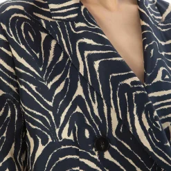 Issimo X Alberto Biani Zebra Double-Breasted Blazer