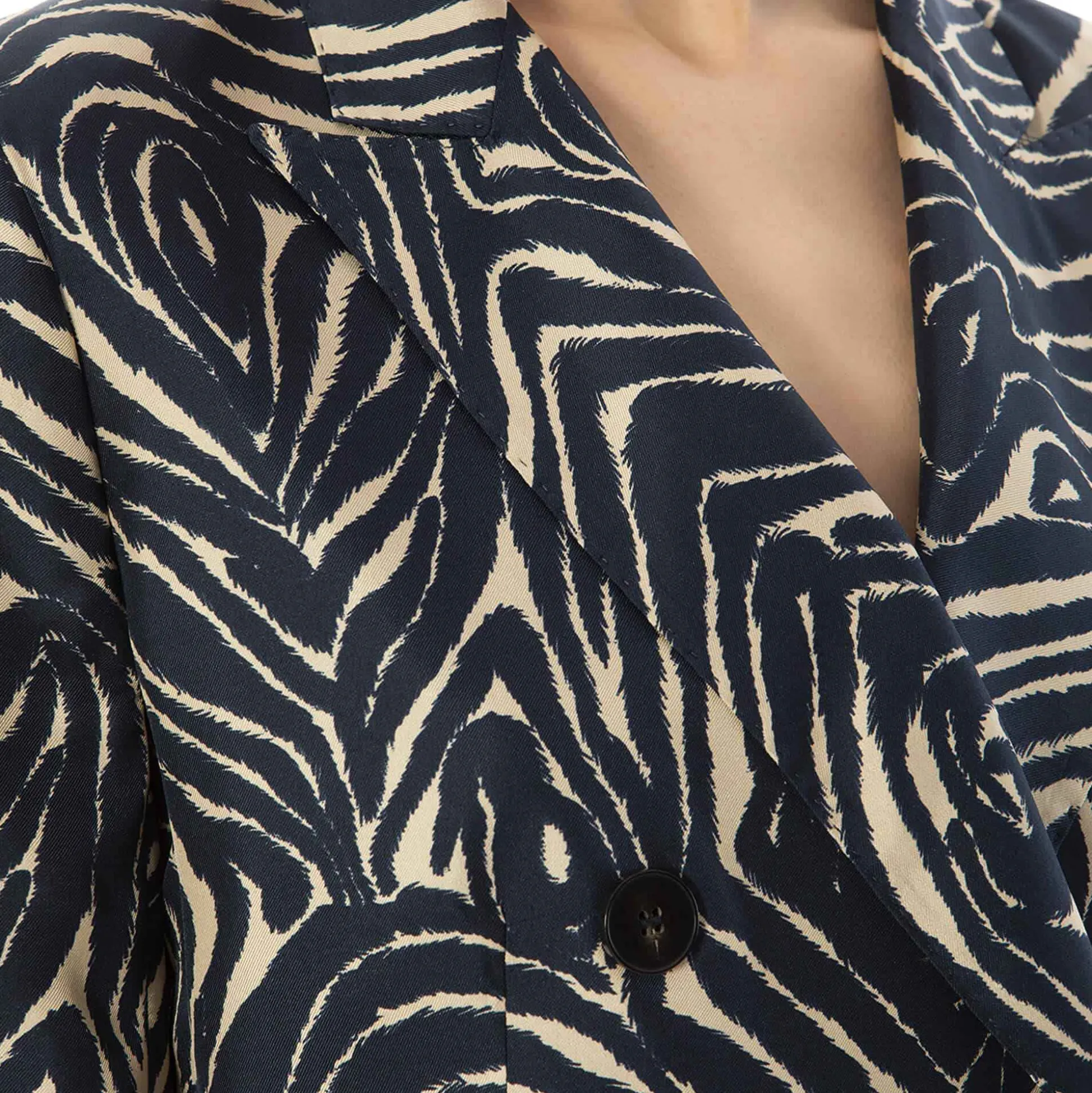 Issimo X Alberto Biani Zebra Double-Breasted Blazer