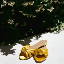 Issimo X Aquazzura Flat Satin - Sunshine Yellow