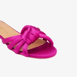 Issimo X Aquazzura Flat Satin - Bouganvillea