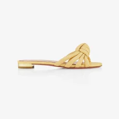 Issimo X Aquazzura Flat Woven Rafia - Natural