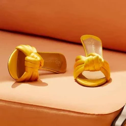 Issimo X Aquazzura Mule 75 Satin - Sunshine Yellow