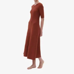 Issimo X Casasola Agata Midi Dress Terracotta