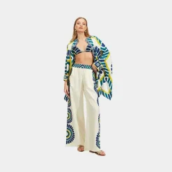 Issimo X La Doublej Palazzo Pants - White Solar Placee