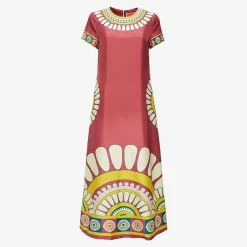 Issimo X La Doublej Swing Dress - Bordeaux Solar Placee