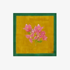 Issimo X Lisa Corti Bougainvillea Mustard Stripes Napkin