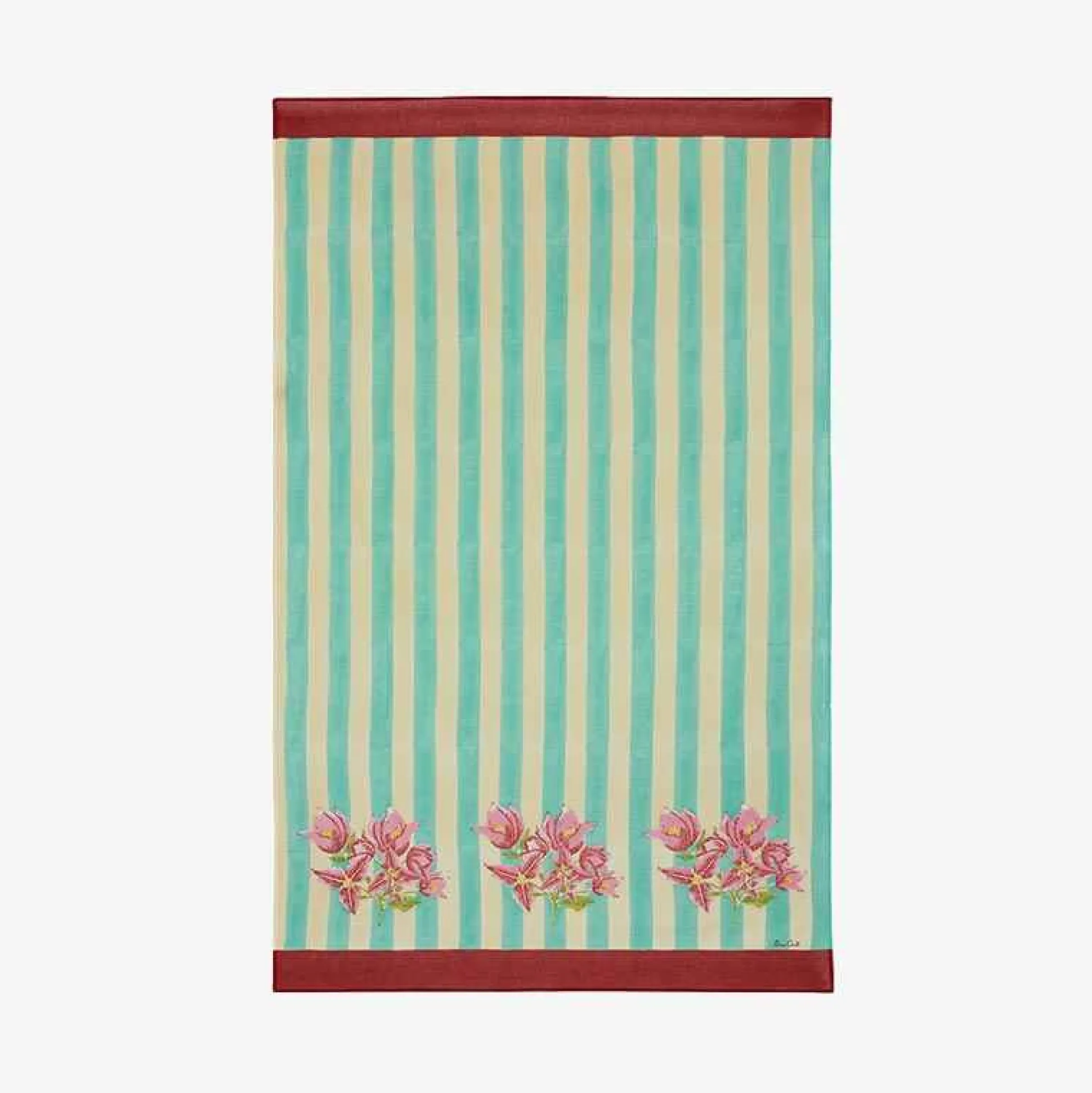 Issimo X Lisa Corti Bouganville White Veronese Stripes Sarong