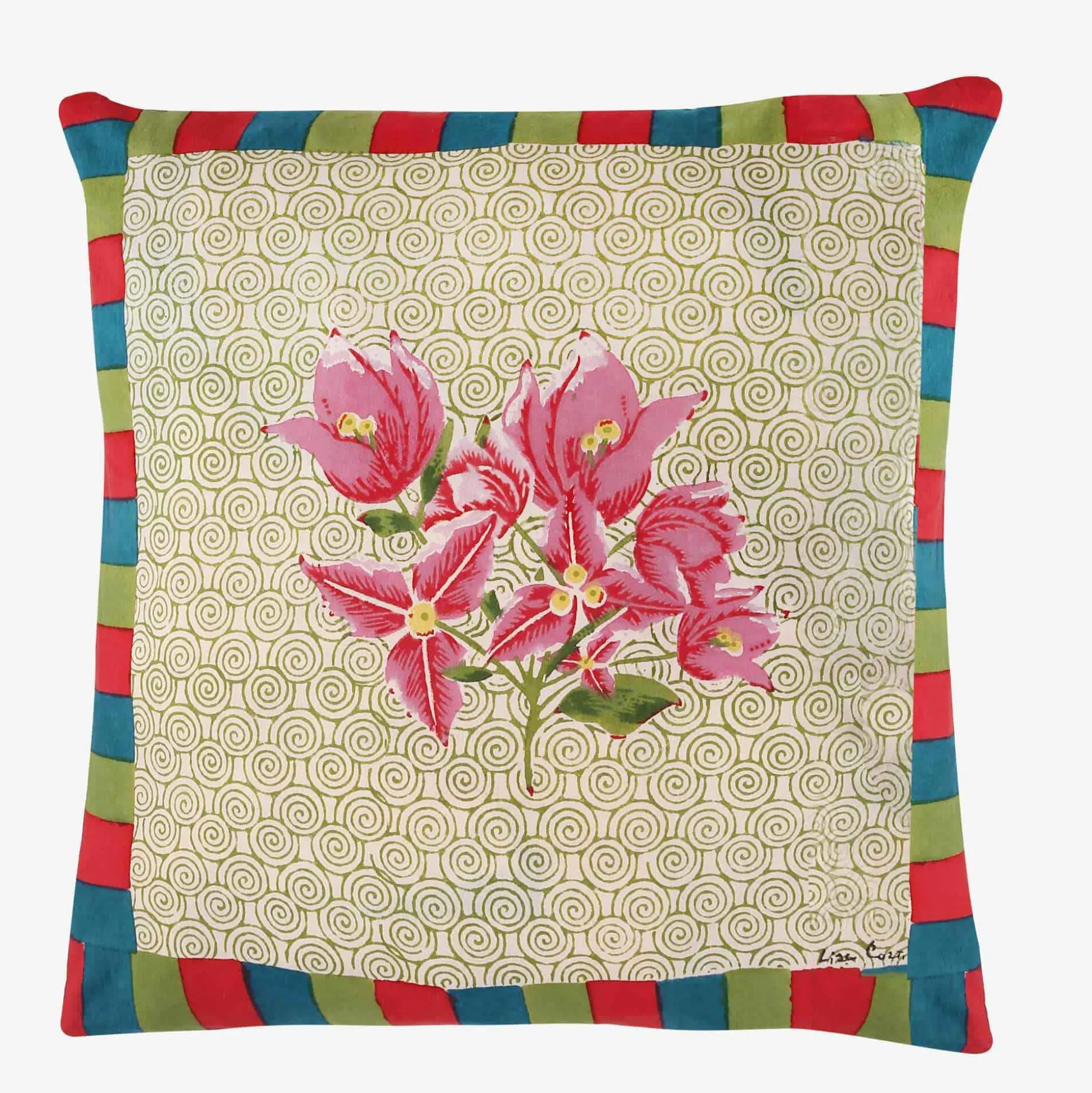 Issimo X Lisa Corti Bougainvillea Spiral Pillow