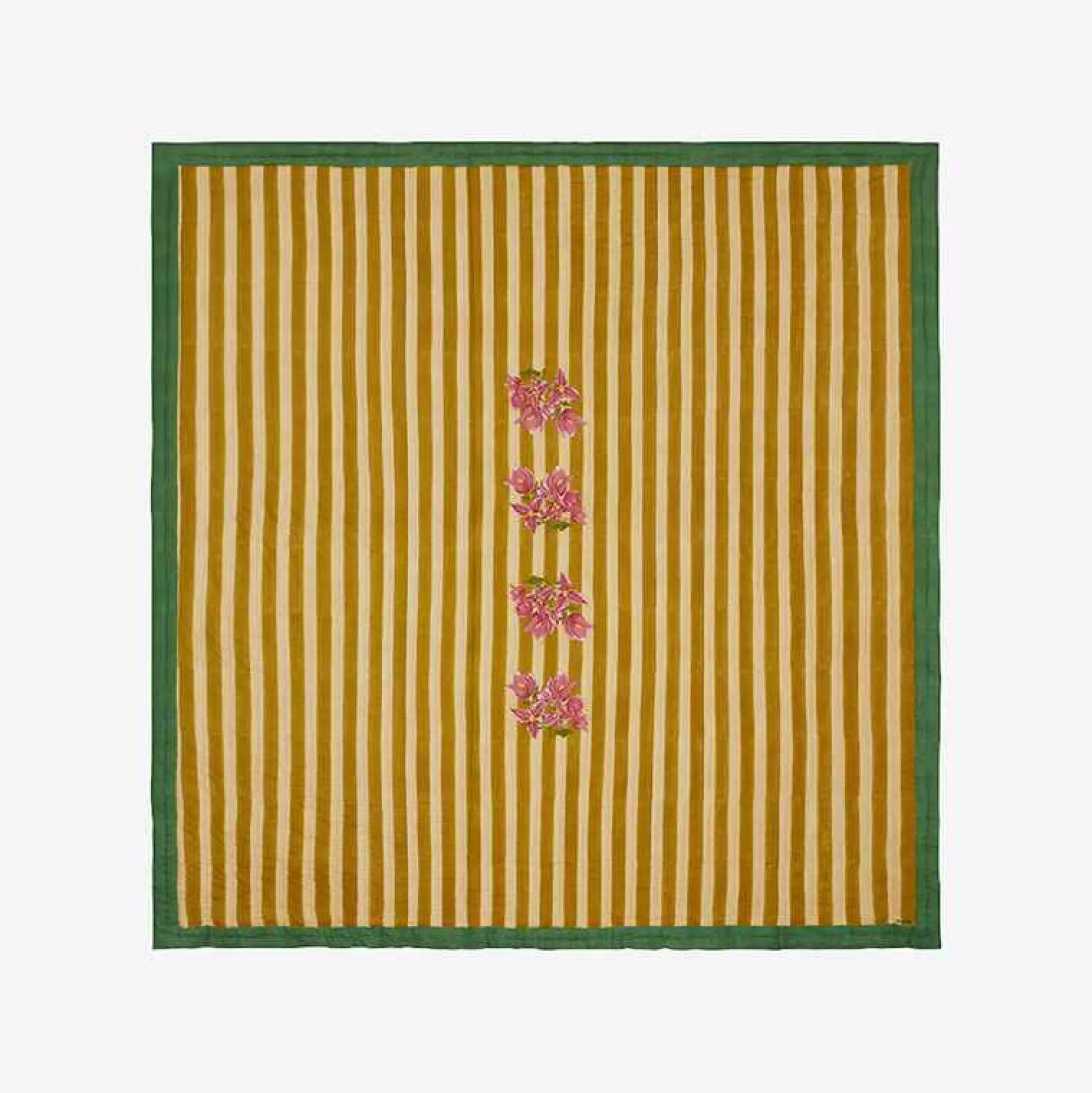 Issimo X Lisa Corti Bougainvillea Mustard Stripes Quilt