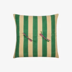 Issimo X Lisa Corti Bougainvillea Mustard Stripes Pillow