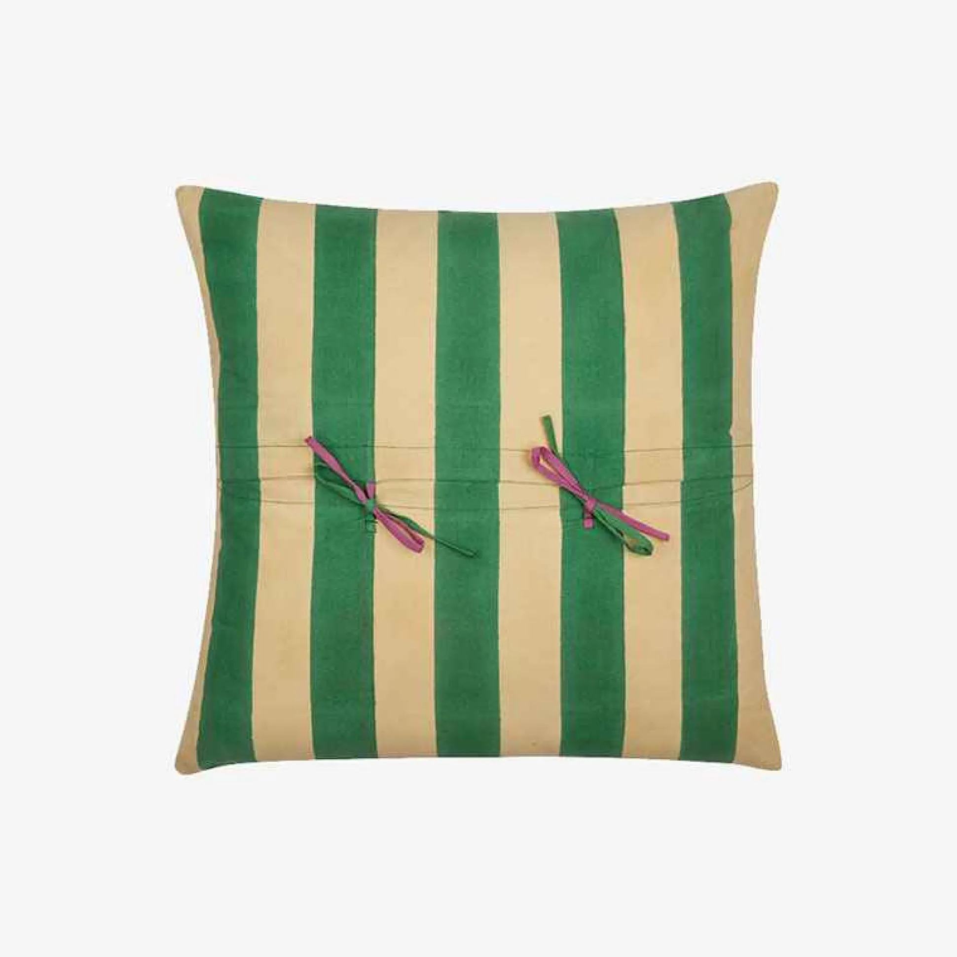 Issimo X Lisa Corti Bougainvillea Mustard Stripes Pillow