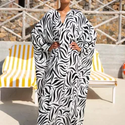 Issimo X Loretta Caponi Clementina Kaftan Zebra
