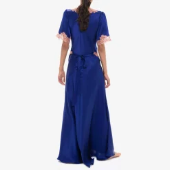 Issimo X Loretta Caponi Monica Short Sleeve Dress Blue