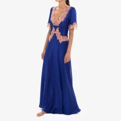 Issimo X Loretta Caponi Monica Short Sleeve Dress Blue