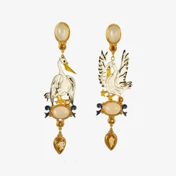 Issimo X Percossi Papi White Pellicano Earrings