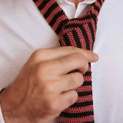 Issimo X Schostal Bicolour Striped Knitted Silk Tie