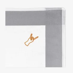 Issimo X Schostal Handkerchief With Corna Embroidery - Grey