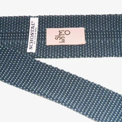 Issimo X Schostal Polka Dot Knitted Silk Tie - Navy