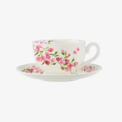 Issimo X Villeroy & Boch Bougainvillea Tea Cup And Saucer, Set Of 2