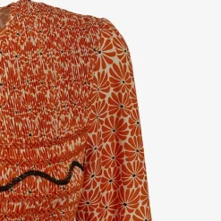Loretta Caponi Lea Orange Daisies Dress