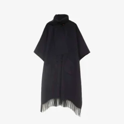 Officina Del Poggio - Long Fringed Cape Dark Blue