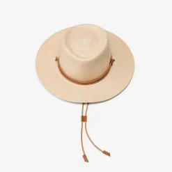 Officina Del Poggio Panama Straw O' Keeffe Hat With Tan Leather Natural Tan