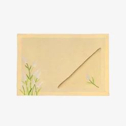 Taf Ricami Lavender Embroidered Placemats And Napkins - Set Of 6